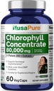 NusaPure Chlorophyll 200:1 エキス、400 mg 80,000mg 60 Veggie キャップに等価 (食用80000mg、非GMO、ビーガン) ナトリウム銅Chlorophyllin