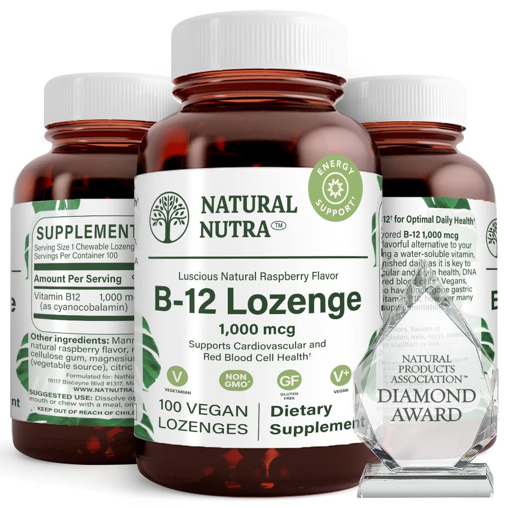 自然な Nutra のビタミン B12 の補足、エネルギー レベルを高めるのを助けて下さい、健康な神経系のための本質は、気分及び精神的な健康、サポート心血管システム、100 の Lozenges を改善するのに役立ちます
