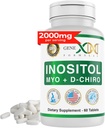 Genexの方式 40:1 Myo-Inositol 2000mg D-Chiro Inositol 50mg (60のタブレット)はホルモンのバランス及びOvarian機能-ビーガン、グルテンフリーグルテンフリー、非GMO (30の日の供給)を支えます