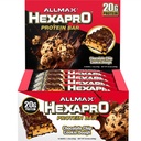 ALLMAX HEXAPRO PROTEIN BAR, Chocolate Chip Cookie Dough - Pack of 12 - High-Protein Energy Snack - 20 g of Protein Per Bar - With Whey Protein Isolate