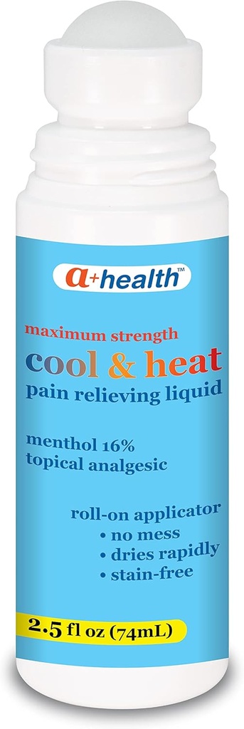 A+Healthは液体、メンソール16%、最大強度、ロールオン、米国製2.5 flのオンス(CoolHeat)を取り除きます