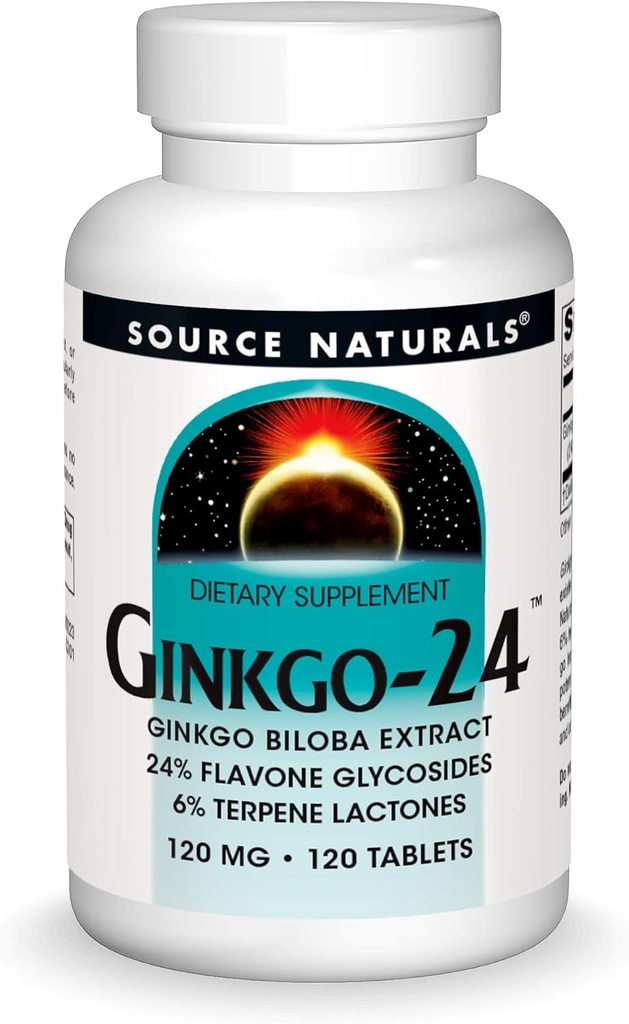 源のNaturals Ginkgo-24 - GinkgoのBilobaのエキス120のmgサポート精神の免除- 120のタブレット