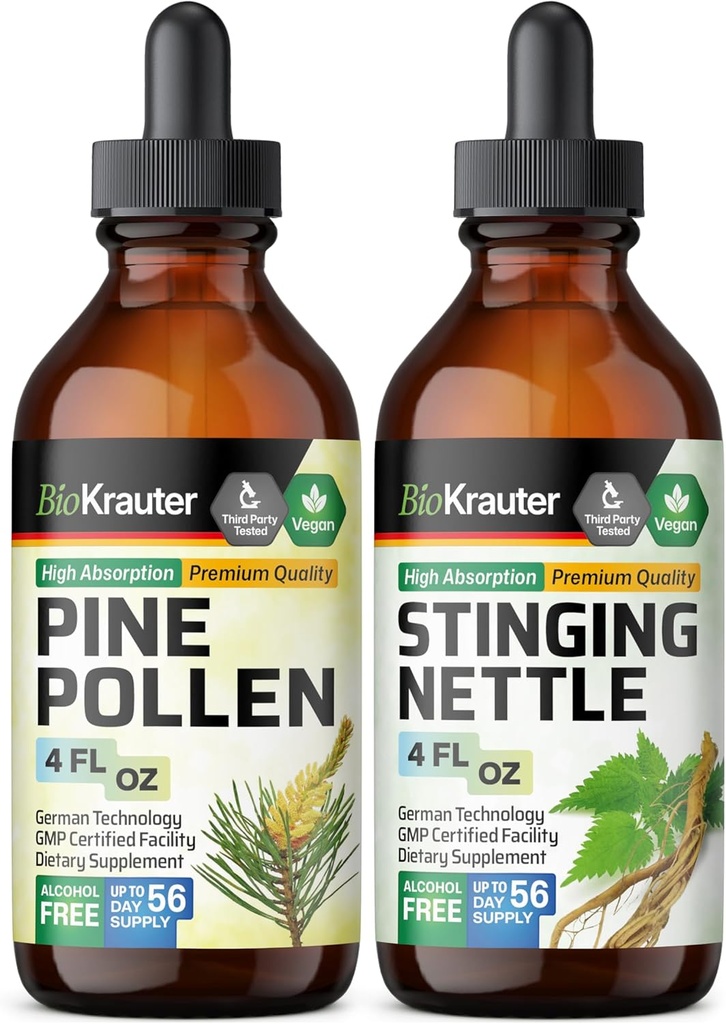 BIO KRAUTER パイン Pollen Tincture 4 Fl. Oz. & Stinginginging Nettle Tincture 4 Fl. Oz.