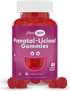 Maxi Health Women's Organic Prenatal Gummies - Kosher Cherry Flavored Pre Natal Gummy - 葉酸と胎児発達のための鉄の女性のためのプレナタルビタミン、60カウント