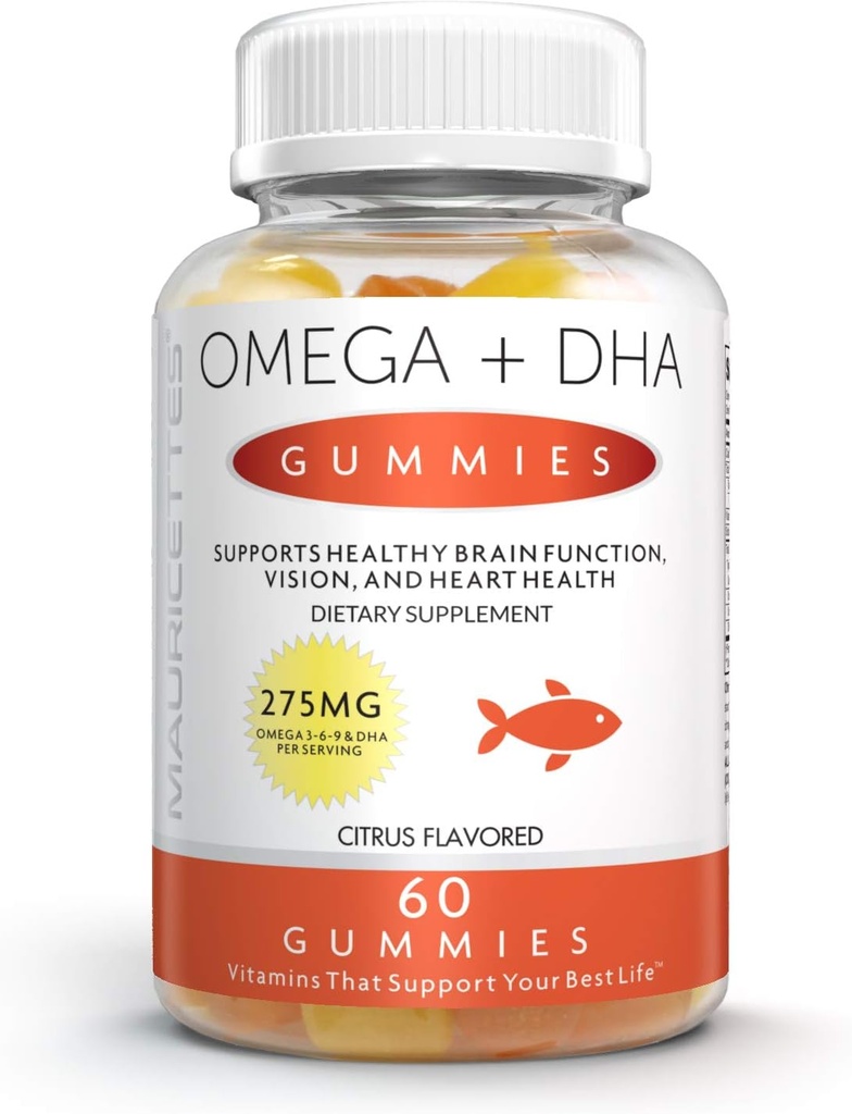 Burpless Fish Oil Gummies with Omega 3 6 & 9 Plus DHA for Kids & Adults - Brain, Memory, Focus, and Immunity Booster - Non-GMO, Gluten Free, Gelatin Free