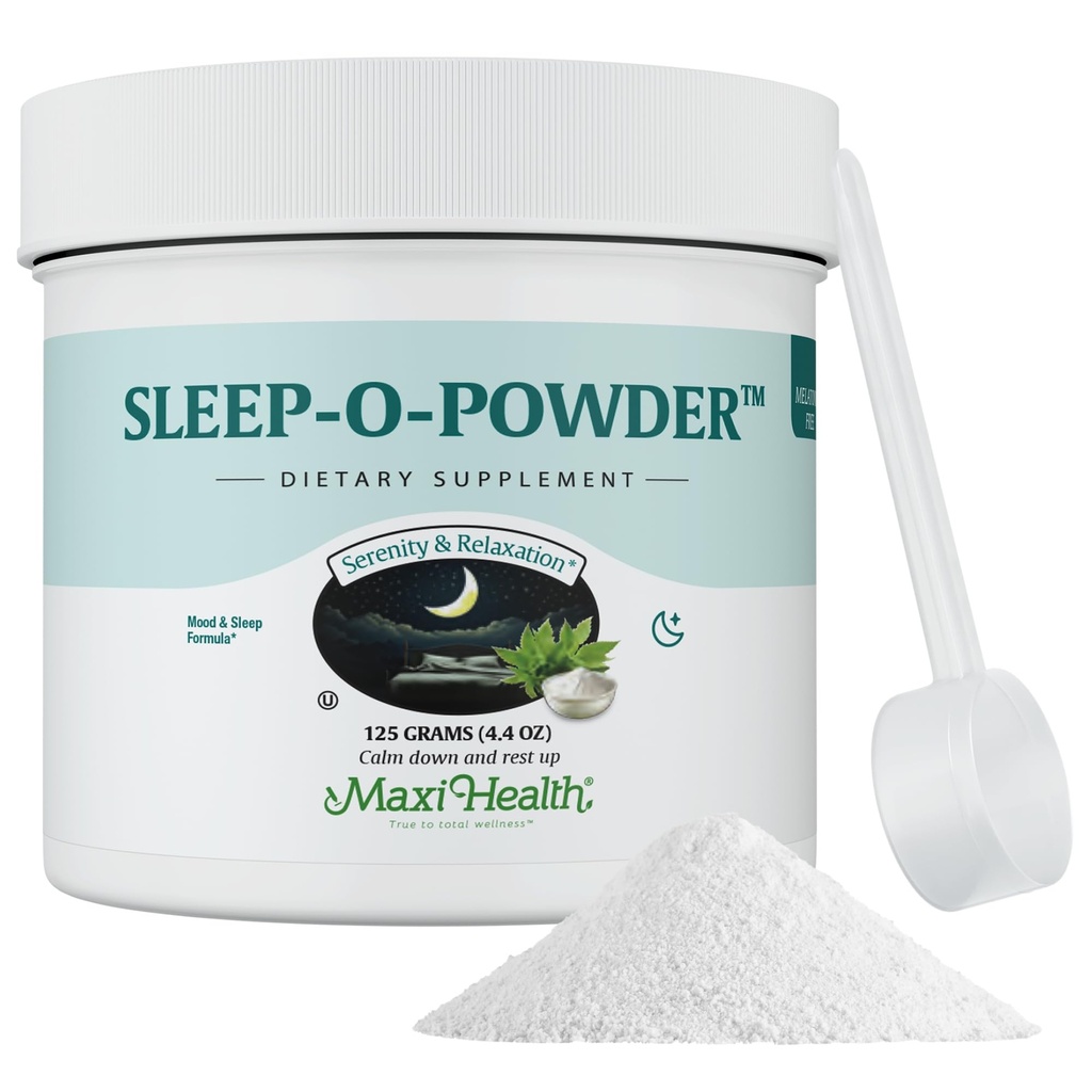 Maxi Health - マグネシウム、イノシトール&L-Tryptophan - ゼロメラトニンノンハビット 睡眠補助金 - 簡単な飲み物ミックス、就寝時の睡眠飲料サプリメントをリラックス、4.4 Ozスリープオフパウダー