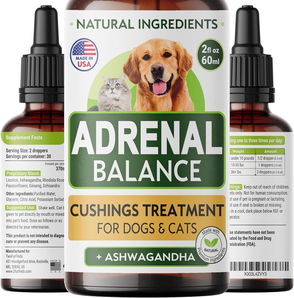 犬と猫のためのАdrеnаlバランス - ペット、Аdrеnаlサポートw / Ashwagandha、Licorice Root、Rhodiola Roseaのための最高のCushings治療 - 2oz Harmony Herbal Drops