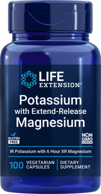 延長還元マグネシウム250mg、100ベジキャップとライフエクステンション99mgカリウム - グルテンフリー - 非GMO - 男性と女性のためのベジタリアンサプリメント - デュアルアクションミネラルフォーミュラ