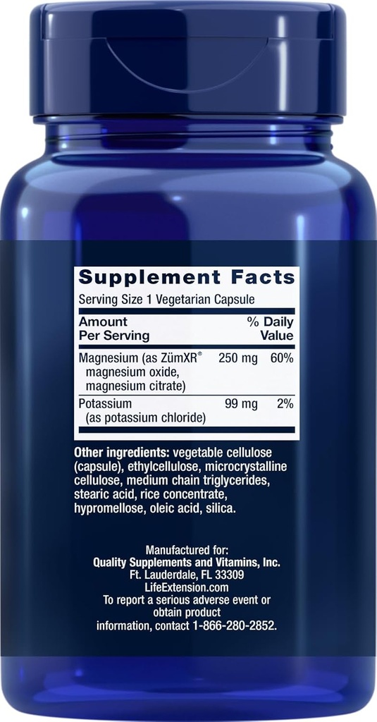 延長還元マグネシウム250mg、100ベジキャップとライフエクステンション99mgカリウム - グルテンフリー - 非GMO - 男性と女性のためのベジタリアンサプリメント - デュアルアクションミネラルフォーミュラ