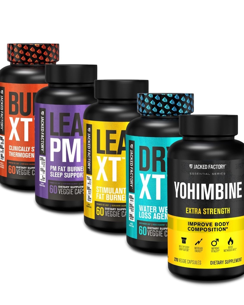 ジャック工場Thermogenic脂肪質のバーナーの減量の補足-バーンXTのThermogenicおよびLean PMの夜間減量の睡眠の援助- Lean-XTのカフェインなしの脂肪質のバーナー、Yohimbineのカプセル、乾燥したXTの利尿