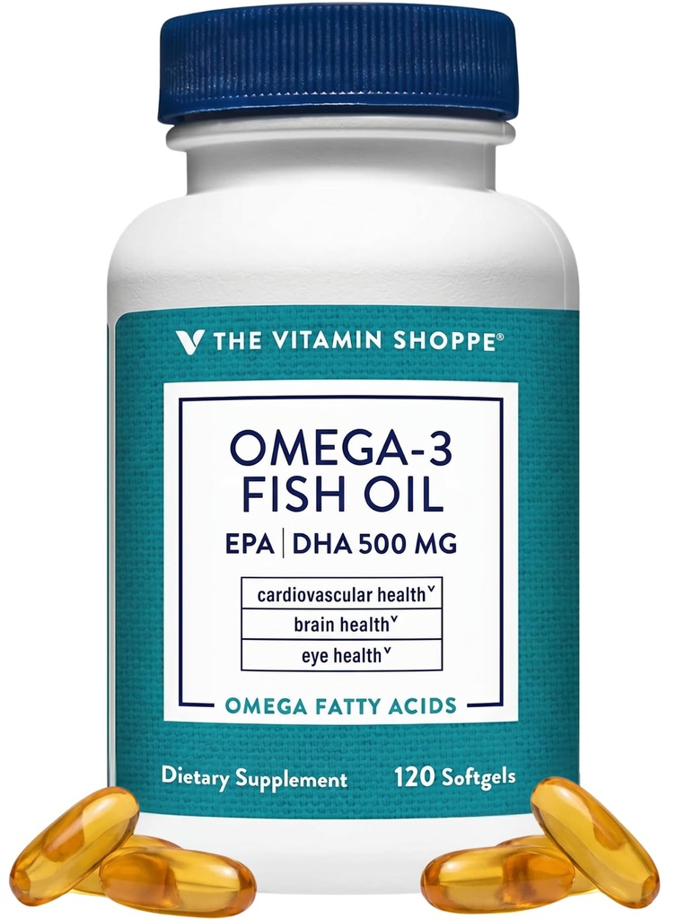 ビタミンのShoppe Omega 3の魚油1000mg、EPA 300mg及びDHA 200mg、純度は心血管、接合箇所および頭脳の健康(120のSoftgels)を支えるために、分子的に蒸留しました