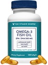 ビタミンのShoppe Omega 3の魚油1000mg、EPA 300mg及びDHA 200mg、純度は心血管、接合箇所および頭脳の健康(120のSoftgels)を支えるために、分子的に蒸留しました