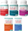 15%の束のUtivaクランベリーPACs 30のベジのカプセル+ Utivaのぼうこう健康60のカプセル+ Utiva D-Mannose 500mg 120のカプセル+ Utivaのプロバイオティック30の遅れた解放のベジのカプセル+ Utiva UTI テストストリップ
