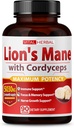 VITALのHERBALのライオンは5030mgに等しいCordycepsのカプセルが付いているマッシュルームのマッシュルームのマッシュルーム-焦点の記憶エネルギー気分サポート90日の供給のための最高の効力L-Theanineのashwagandhaの頭脳の補足