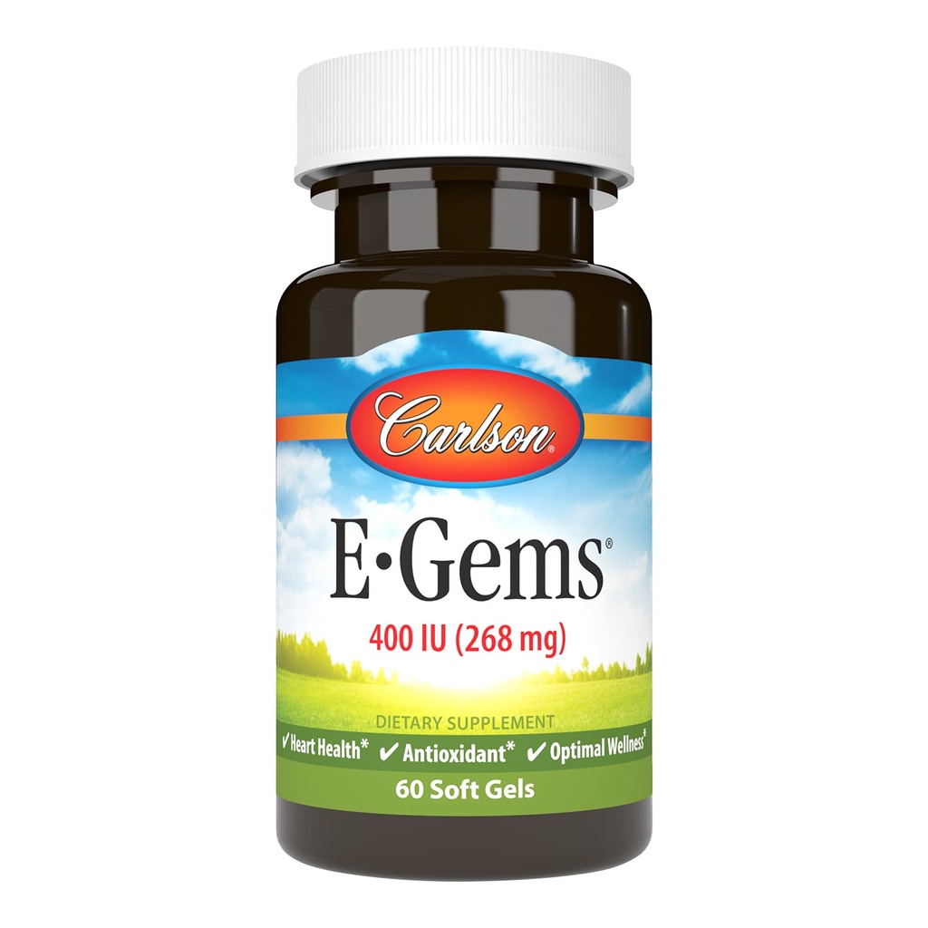 Carlson Labs E-GemsナチュラルビタミンE、400 IU、60 Softgels