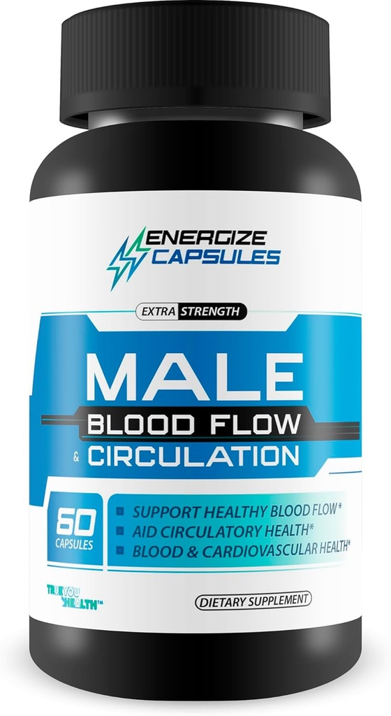 Energize Capsules - Our Best Male Blood Flow Circulation Support - Blood Circulation Supplements - Circulatory Support Male Pills - Improved Energize Gummies Capsule Formula for Poor Circulation