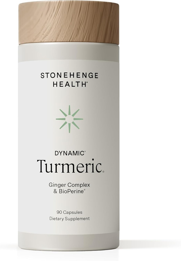 Stonehenge Health Dynamic Turmeric Curcumin with Ginger - High Potency - 1,650 mg Turmeric with 95% Curcuminoids & BioPerine, 90 Vegetarian Capsules