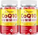 PQQ - 400 MG Coenzyme Q10の高い効力のCoQ10のグミー、Ayurvedicハーブ、心のための適応性のきのこのブレンド及びプロバイオティクス、頭脳、エネルギー、免除、チェリーの味、120のビーガンのグミーと高められる