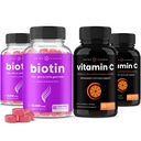NutraChamps ビオチングミー(2パック)とビタミンCカプセル(2パック)4パックバンドル
