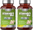 有機ビーガン全食品ビタミンD2(2パック)、2000 IU(50 mcg)、2成分(有機全茸有機ビーガンカプセル)、非GMO、120日の供給