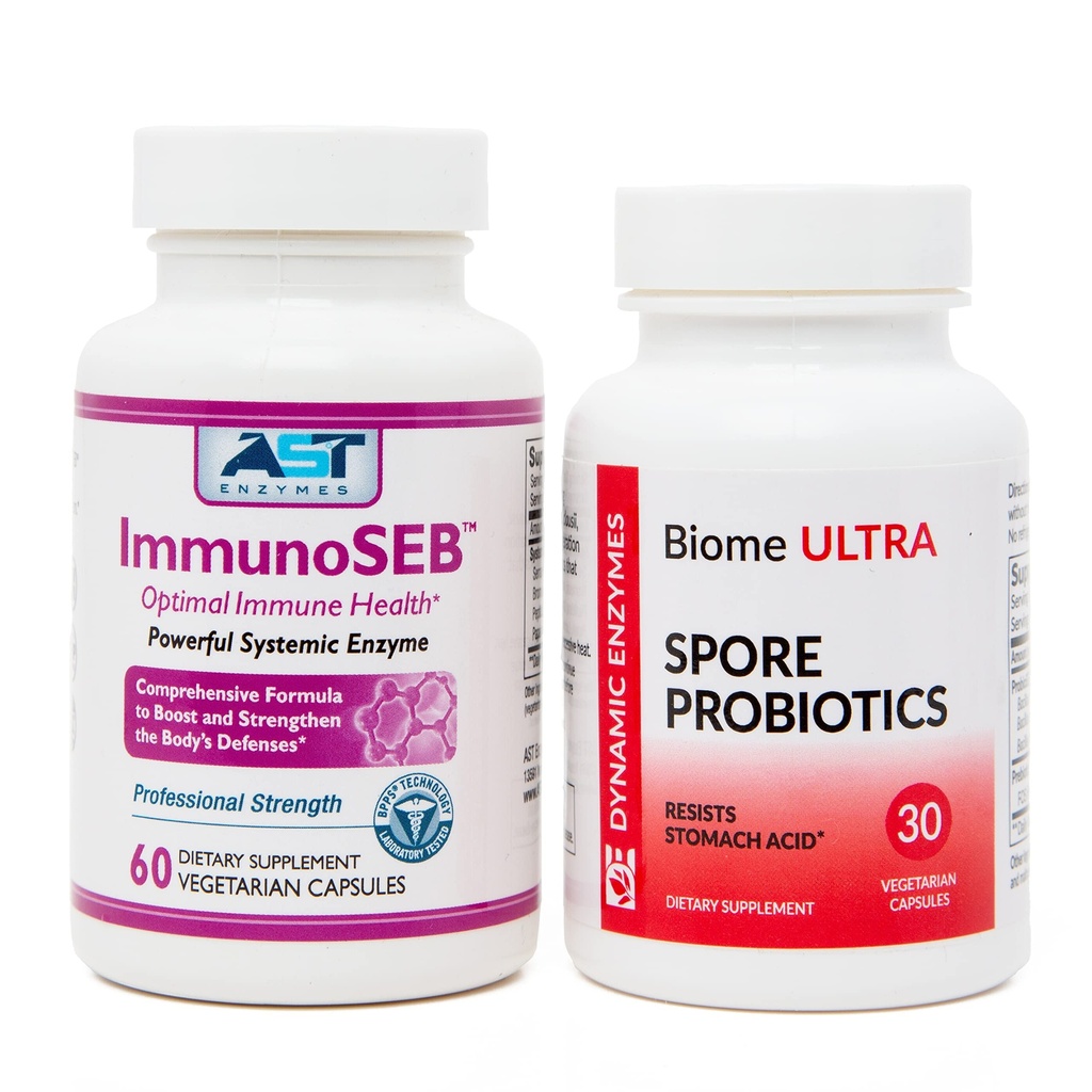 ImmunoSEB(60キャップ)&Biome Ultra(ProbioSEB CSC3)(30キャップ) - 免疫ブーストバンドル - 全身酵素&プロバイオティクス