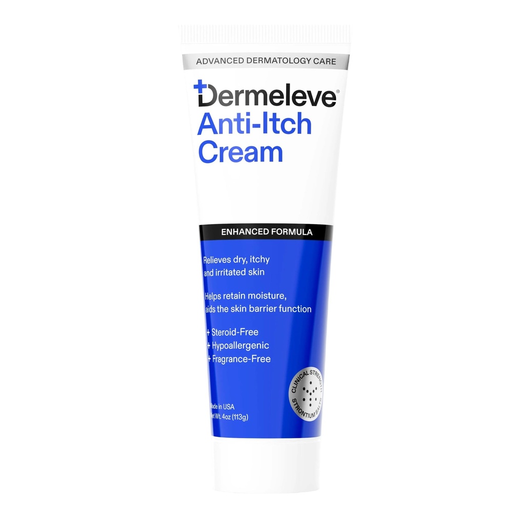 Dermeleve ステロイドの自由なアンチ エッチングのクリーム | 乾癬、Seborrheic の皮膚炎、ウイルスの発疹、バグ ビット、アレルギー、慢性のハイブ、神経症(Nerve)のための余分強さ | 完全なボディ イッチの救助 | 4 oz (1 パック)