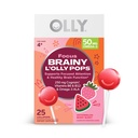 OLLY 焦点Buddies L’OLLY Pops, Cognizin, Vitamins B6 と B12, Omega-3 ALA, サポートフォーカスされた注意と健康な脳機能,* キッズ 4 + 栄養補助食品, Watermelon Strawberry Flavored, 25 カウント
