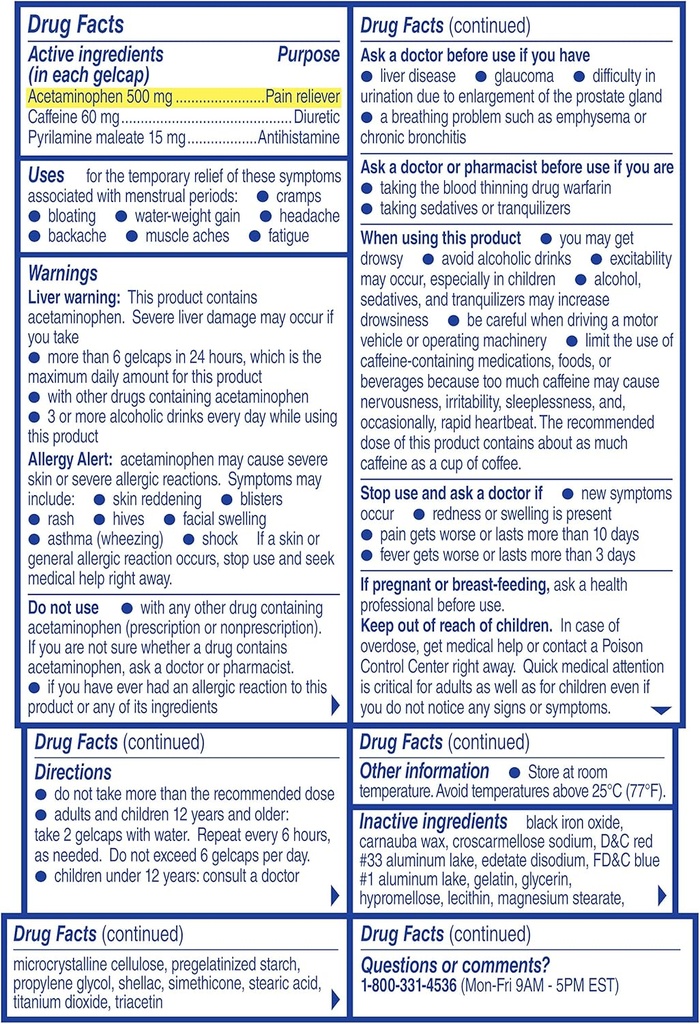 ミドルは精神症状救助のためのアセトアミノフェンと精神的痛みの軽減ゲルキャップを完了します - 24カウント(パッケージ3)