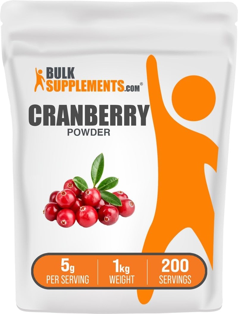 BulkSupplements.comクランベリーパウダー - 女性&男性のためのクランベリーサプリメント、エアドライクランベリー - 無添加&グルテンフリー、サービングあたり5g、1kg(2.2ポンド)(パッケージ1)