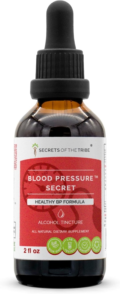 Secrets of the Tribe - Blood Pressure Secret, Healthy Circulation Formula, Herbal Supplement Blend Drops Alcohol Liquid Extract 2 fl oz
