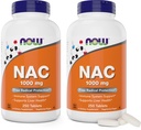 NOW食品NAC 1,000mg、250錠(2パック、NアセチルCysteineサプリメント、1000mg(1グラム)/錠 - ベジタリアン、非GMO