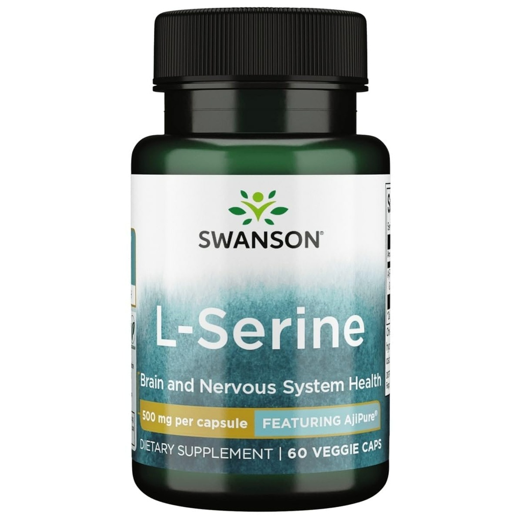 Swanson Ajipure L-Serine Pharmacecal USPの等級の高い純度のアミノ酸の補足の認知機能脳の健康500のmg 60のベジギーのカプセル
