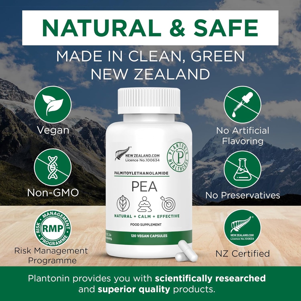 Palmitoylethanolamideのエンドウ豆の補足600mg - Micronizedのエンドウ豆は99% - 2か月の供給-接合箇所の慰めのための高度の自然なサポートを補います