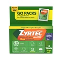 Zyrtec 24時間のアレルギーの救助のタブレット、Antihistamineの屋内及び屋外の反アレルギーの薬+ Cetirizine HClのRannyの鼻からの救助、くしゃくの目、単一のパック、14 x 1のctのパケット
