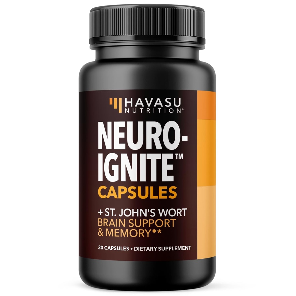 記憶および焦点のためのNeuroIGNITEの頭脳の補足- 30の計算-Bacopa、Ginkgo Biloba、St. John's Wort、Phosphatidylserine -非GMOのカプセル、1か月の供給が付いているNootropicsの頭脳サポート補足