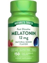 Nature's Truth Melatonin 12 mg | 150錠 | クイック・ディスソルブ | ナチュラルベリー・フレーバー | ヴィーガン・非GMO・グルテンフリー 大人のサプリメント