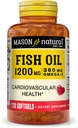 MASON NATURAL の魚油 1,200 の mg Omega-3 360 の mg - 健康な中心、サポート 循環機能、改善された心血管の健康、120 の Softgels