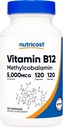 NutricostビタミンB12(メチルコバラミン)5000mcg、120カプセル - ベジタリアンキャップ、非GMO、グルテンフリーB12サプリメント