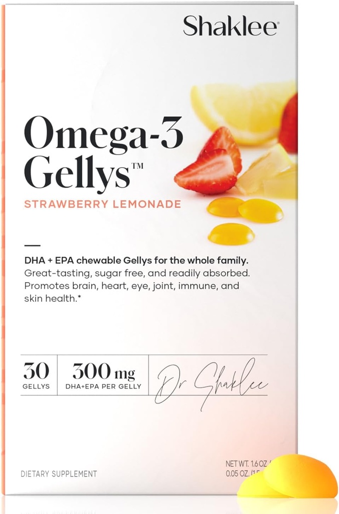 Shaklee - Omega-3 GellysTM - ストロベリーLemonade Gummies - 30 ゲルリー