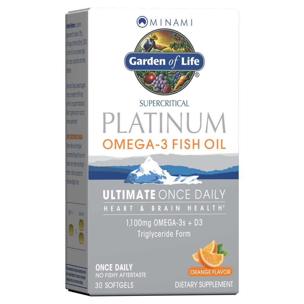 生命の庭南Supercriticalプラチナオメガ3魚油の補足 - オレンジ、30 Softgels、究極の1回毎日魚油オメガ3ハート&脳の健康、1100mgオメガ3 + 1,000 IUビタミンD3