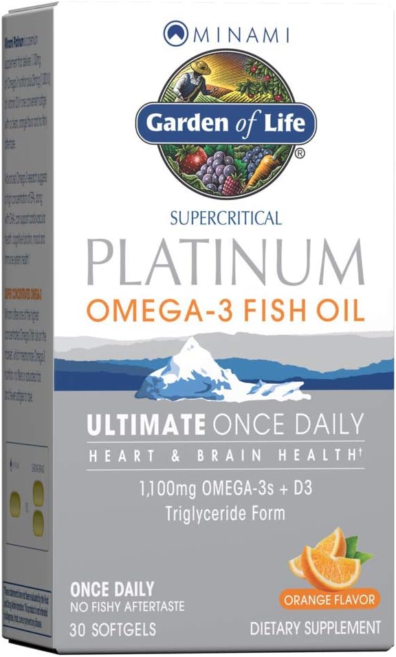 生命の庭南Supercriticalプラチナオメガ3魚油の補足 - オレンジ、30 Softgels、究極の1回毎日魚油オメガ3ハート&脳の健康、1100mgオメガ3 + 1,000 IUビタミンD3