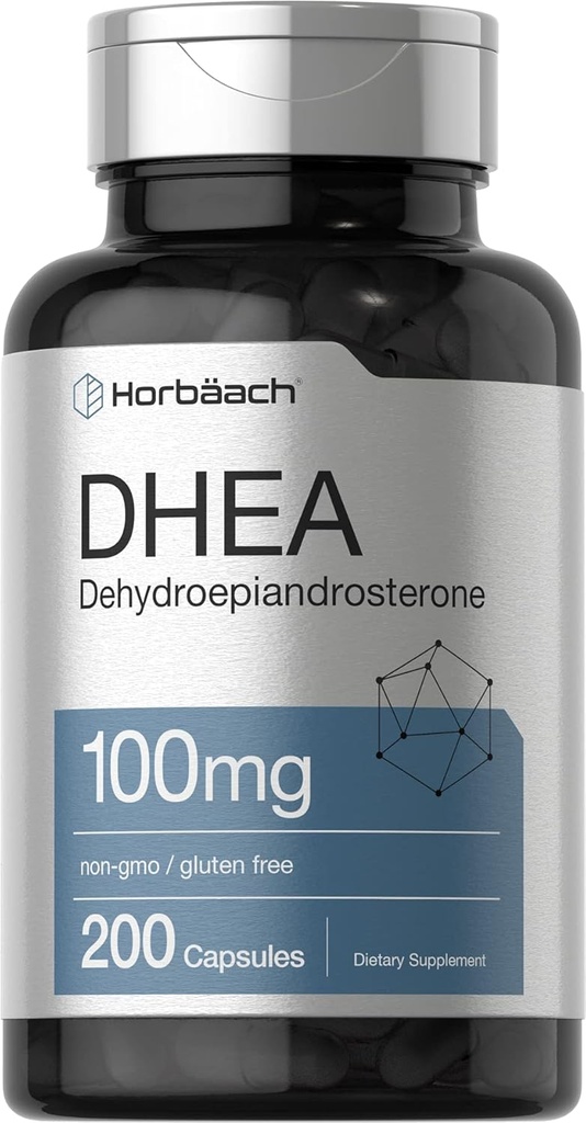 ホアハチ DHEA 100mg | 200カプセル | 男性と女性のためのサプリメント | 非GMO、グルテンフリー