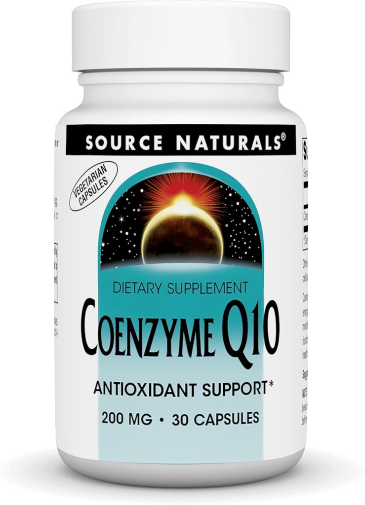 源の自然 Coenzyme Q10、エネルギー生産のための酸化防止サポート*、中心機能サポート、酸化防止保護および健康なグム、200のmg - 30のベジタリアンのカプセル