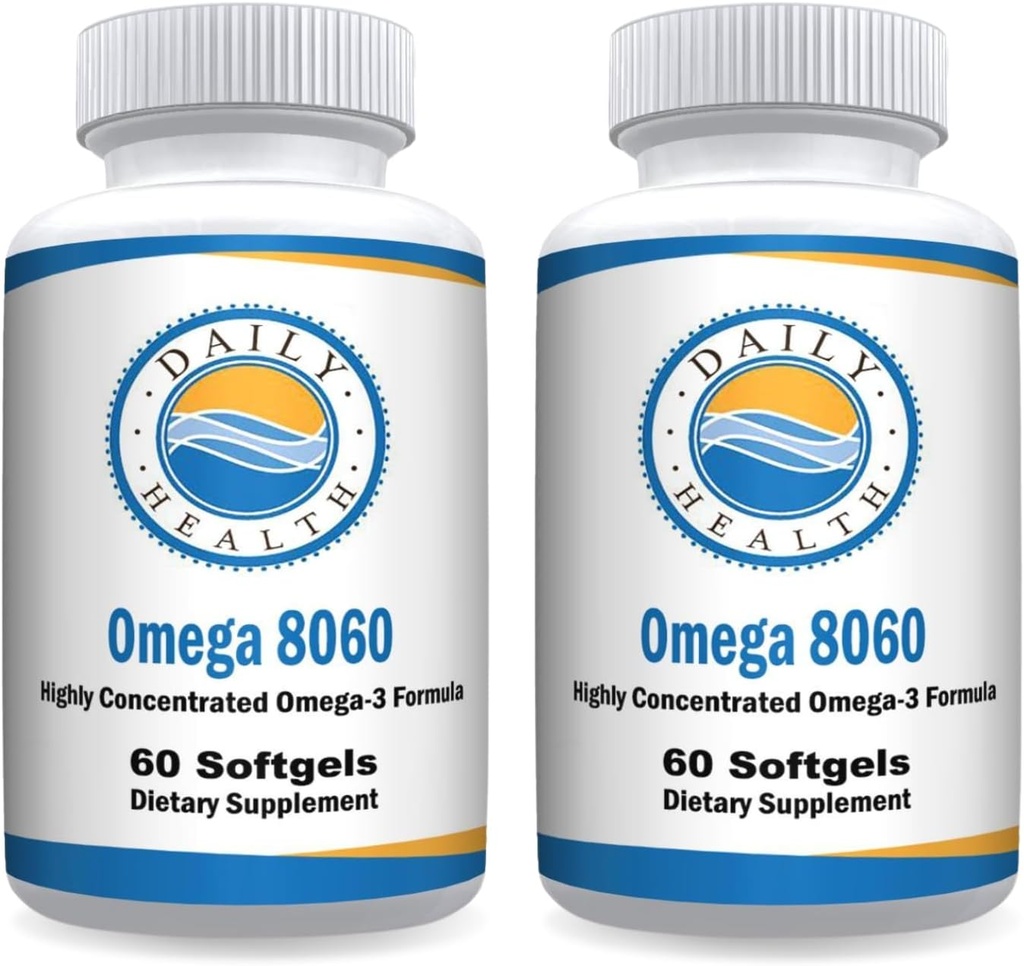 Omega 8060 2400mg Omega 3の魚油の接合箇所の健康の補足60のsoftgel - 2か月の供給- 2pk