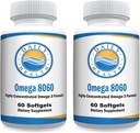Omega 8060 2400mg Omega 3の魚油の接合箇所の健康の補足60のsoftgel - 2か月の供給- 2pk
