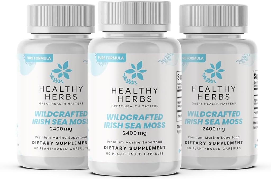 ヘルシーハーブピュアアイリッシュシーモーズカプセル | US-Made, ヴィーガン, Non-GMO, Easy-Swallow Seamos Pills | ワイルド収穫スーパーフード 90以上のエッセンシャルビタミン&ミネラル(3パック)