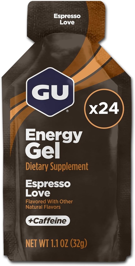 GU Energy Original Sports Nutrition Energy Gel, Espresso Love Espresso Love 24 Count 26.4 Ounce