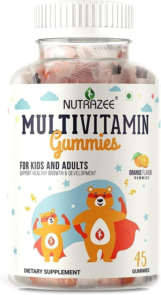 SENTA Nutrazee Multivitamin Gummies for Kids, Teenagers, Men, Women & Adult with Essential Vitamins for Healthy Growth, Development & Immunity, 45 Gummy Bears サプリメント