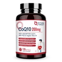 NATURE TARGET CoQ10-200mg-Softgels + PQQQ 有機Olive-Oil - 高吸収-Coenzyme-Q10 - 抗酸化剤-for-Heart-Healthと免疫サポート、エネルギー生産、120 サービング