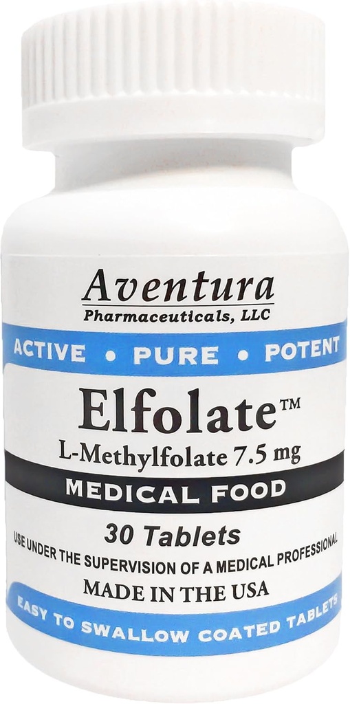ELFOLATE® 7.5mg L-Methylfolateメチルの葉酸塩のMethylfolateの医学の食糧補足の専門の強さの活動的な純粋なPotent 30のタブレット